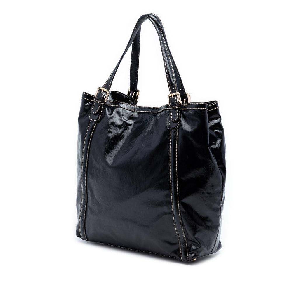 Gucci Patent Dialux Britt Web Tote