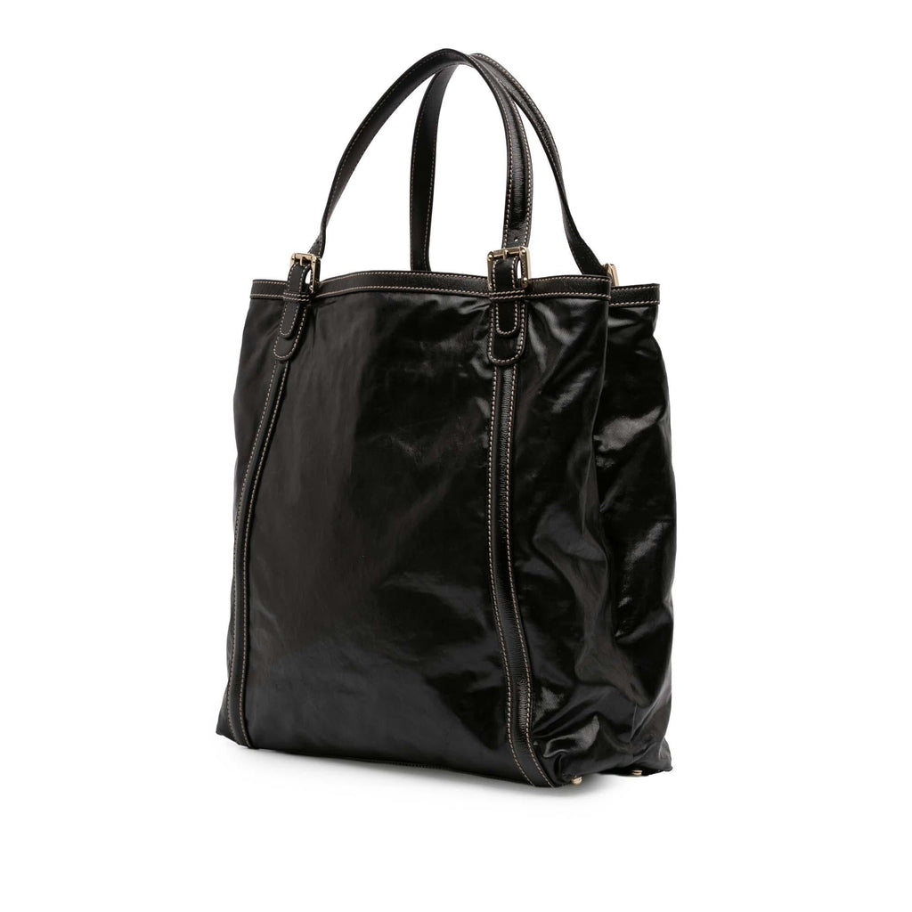 Gucci Patent Dialux Britt Web Tote