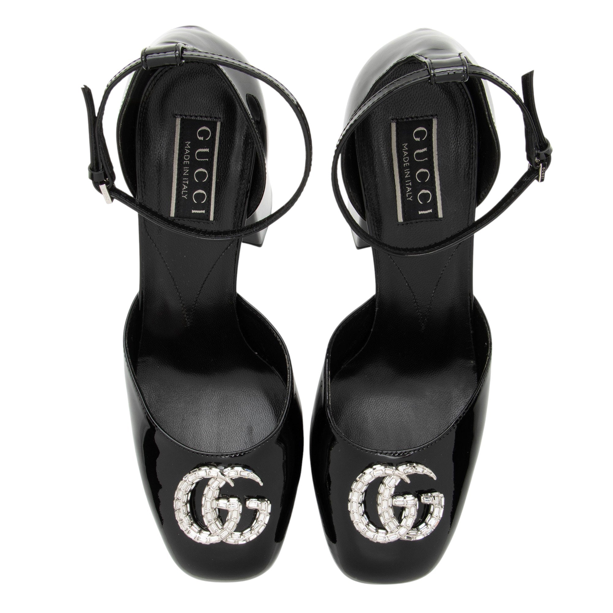 Gucci Patent Leather Crystal GG Platform Pumps - Size 9.5 / 39.5
