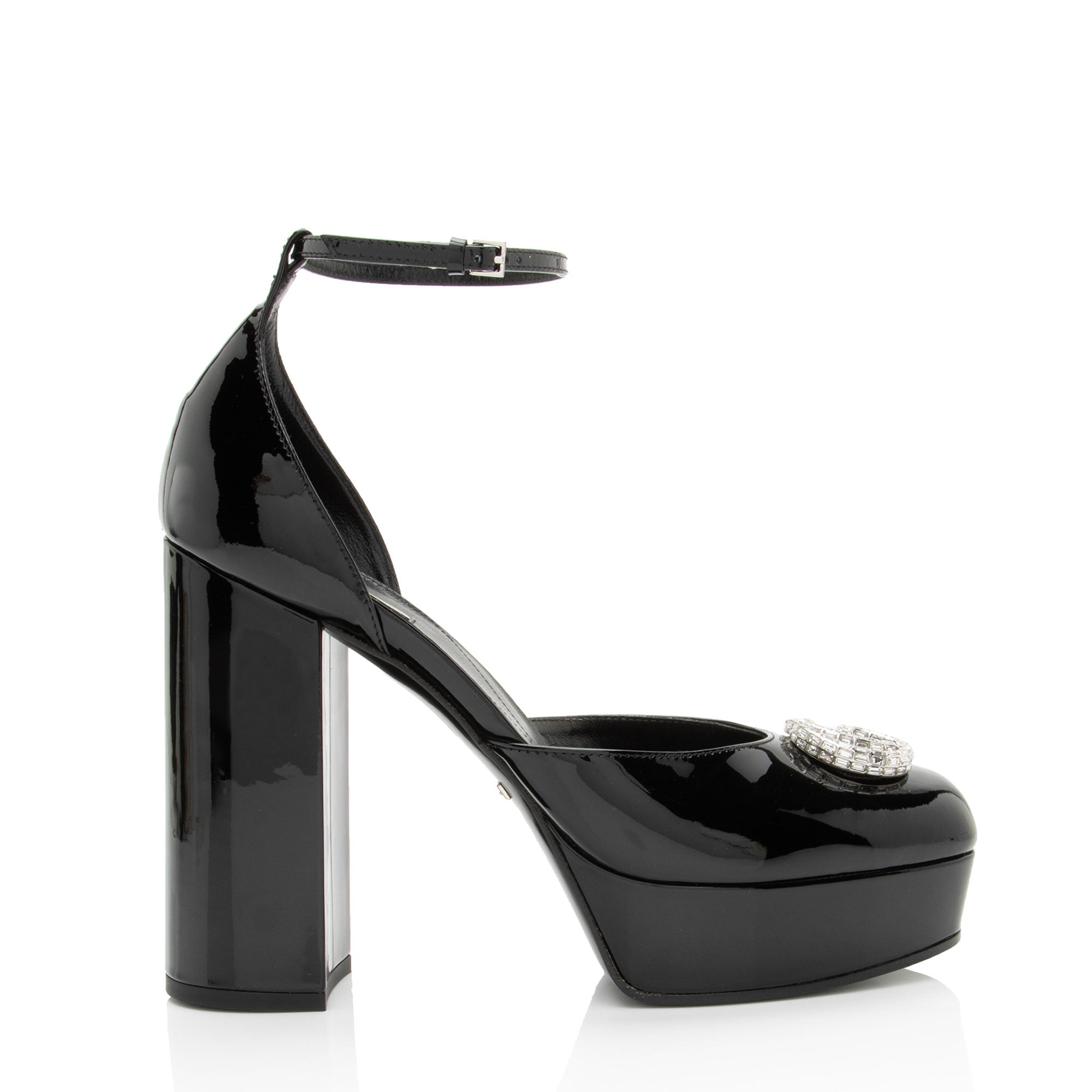 Gucci Patent Leather Crystal GG Platform Pumps - Size 9.5 / 39.5
