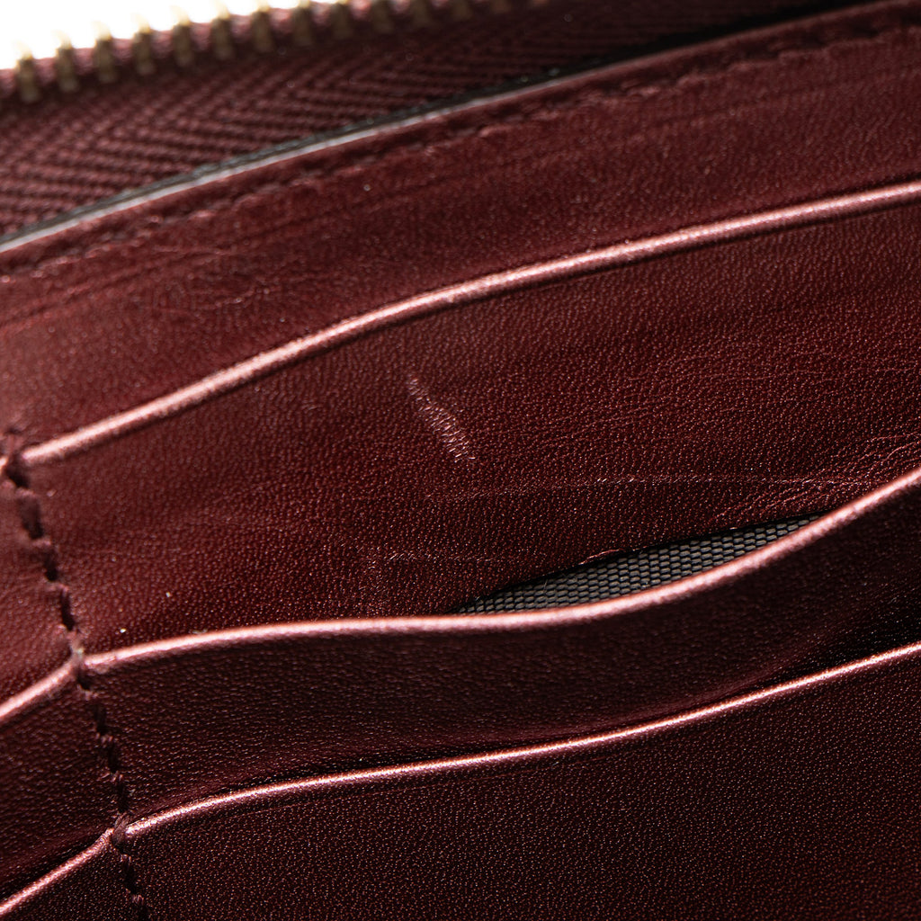 Gucci Patent Leather Guccissima Signature Zip Around Wallet