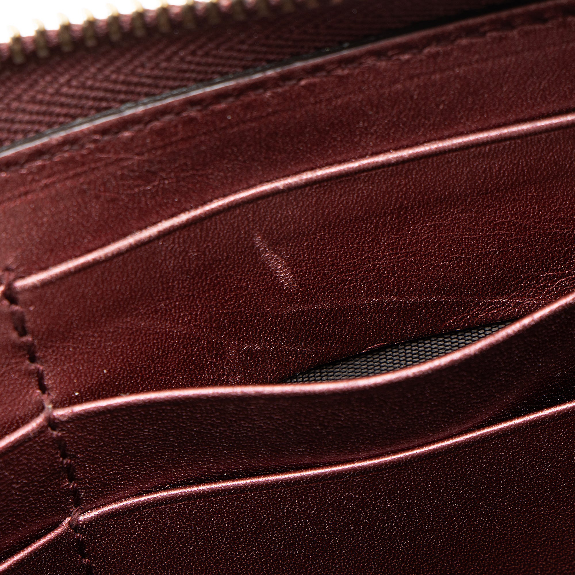 Gucci Patent Leather Guccissima Signature Zip Around Wallet