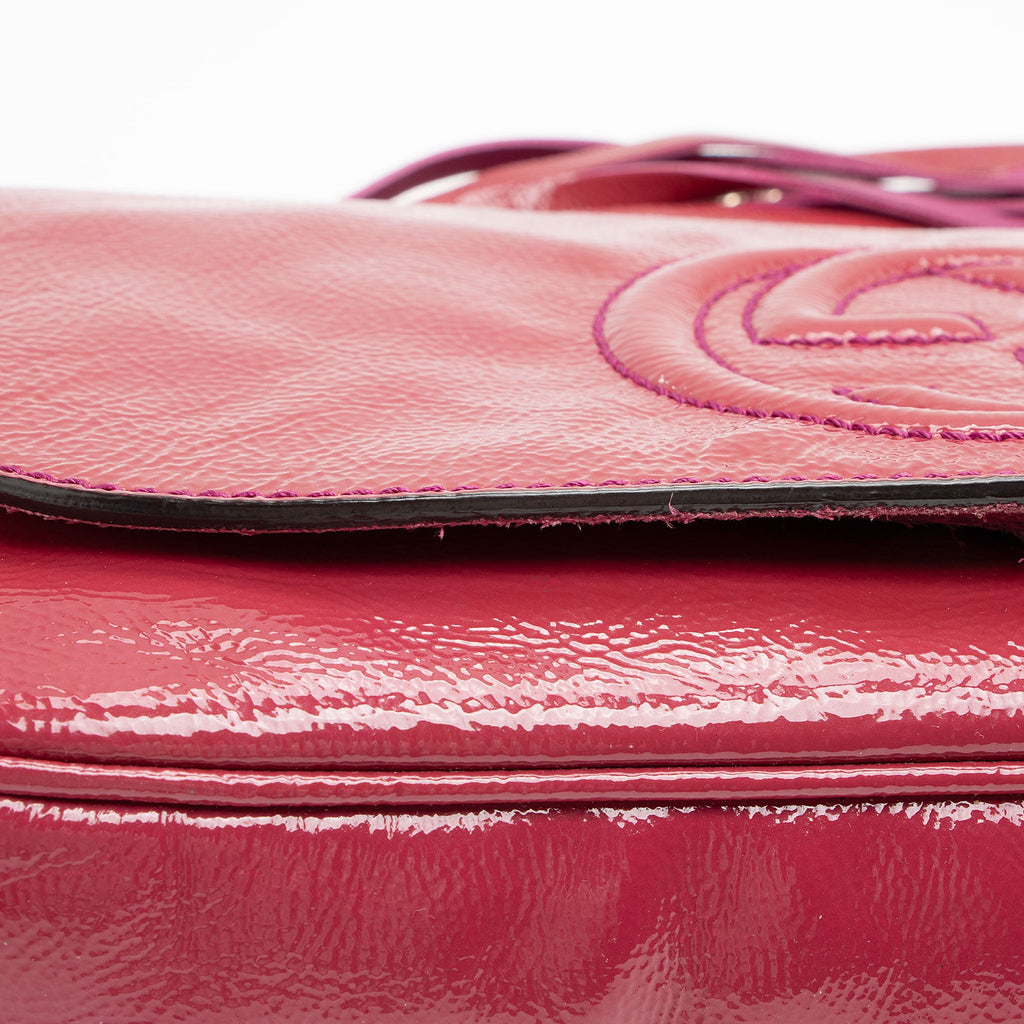 Gucci Patent Leather Soho Medium Flap Bag (SHF-V6tPqW)