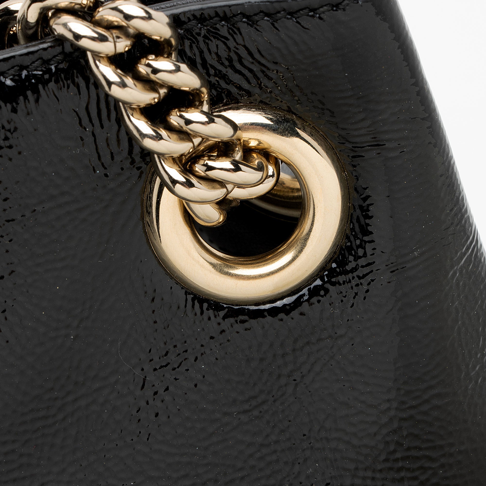Gucci Patent Leather Soho Medium Shoulder Bag