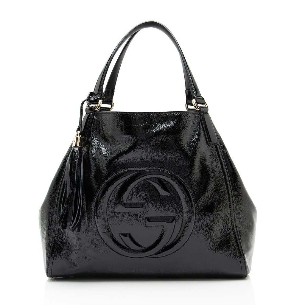 Gucci Patent Leather Soho Medium Tote