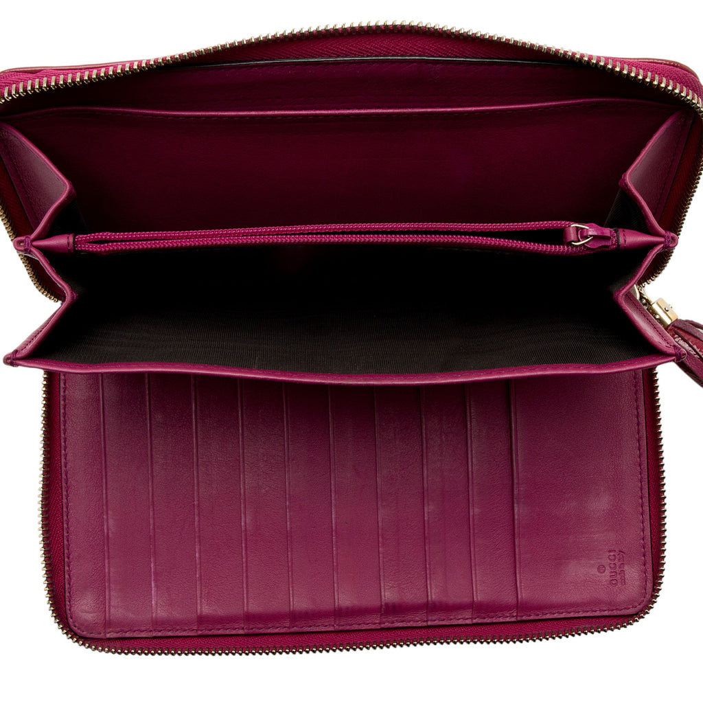 Gucci Patent Leather Soho Travel Zip Around Wallet (SHF-3tKxuo)