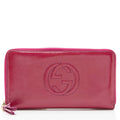 Gucci Patent Leather Soho Travel Zip Around Wallet