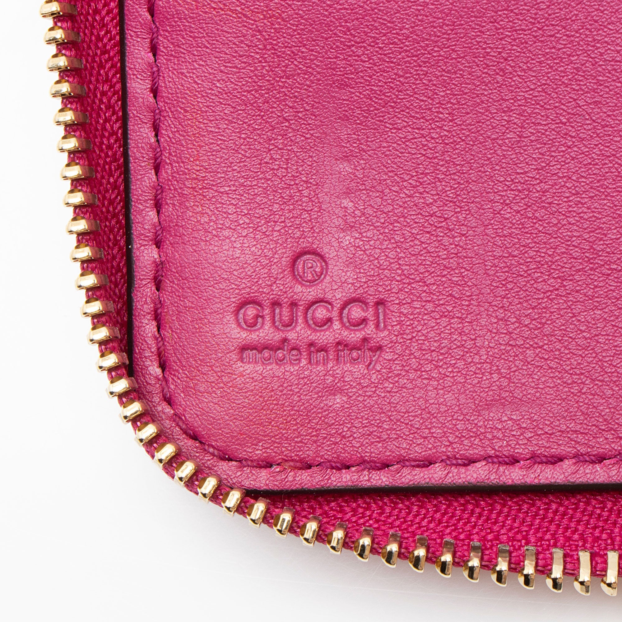 Gucci Patent Leather Soho Travel Zip Around Wallet