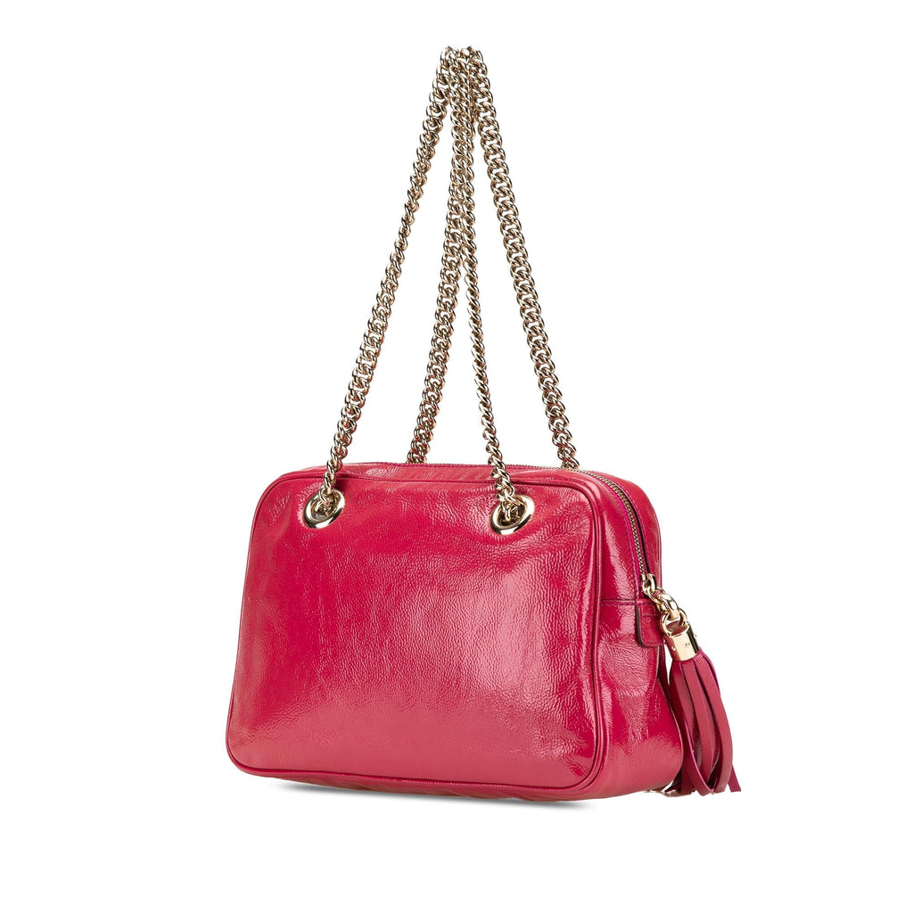 Gucci Patent Soho Chain Zip Shoulder Bag