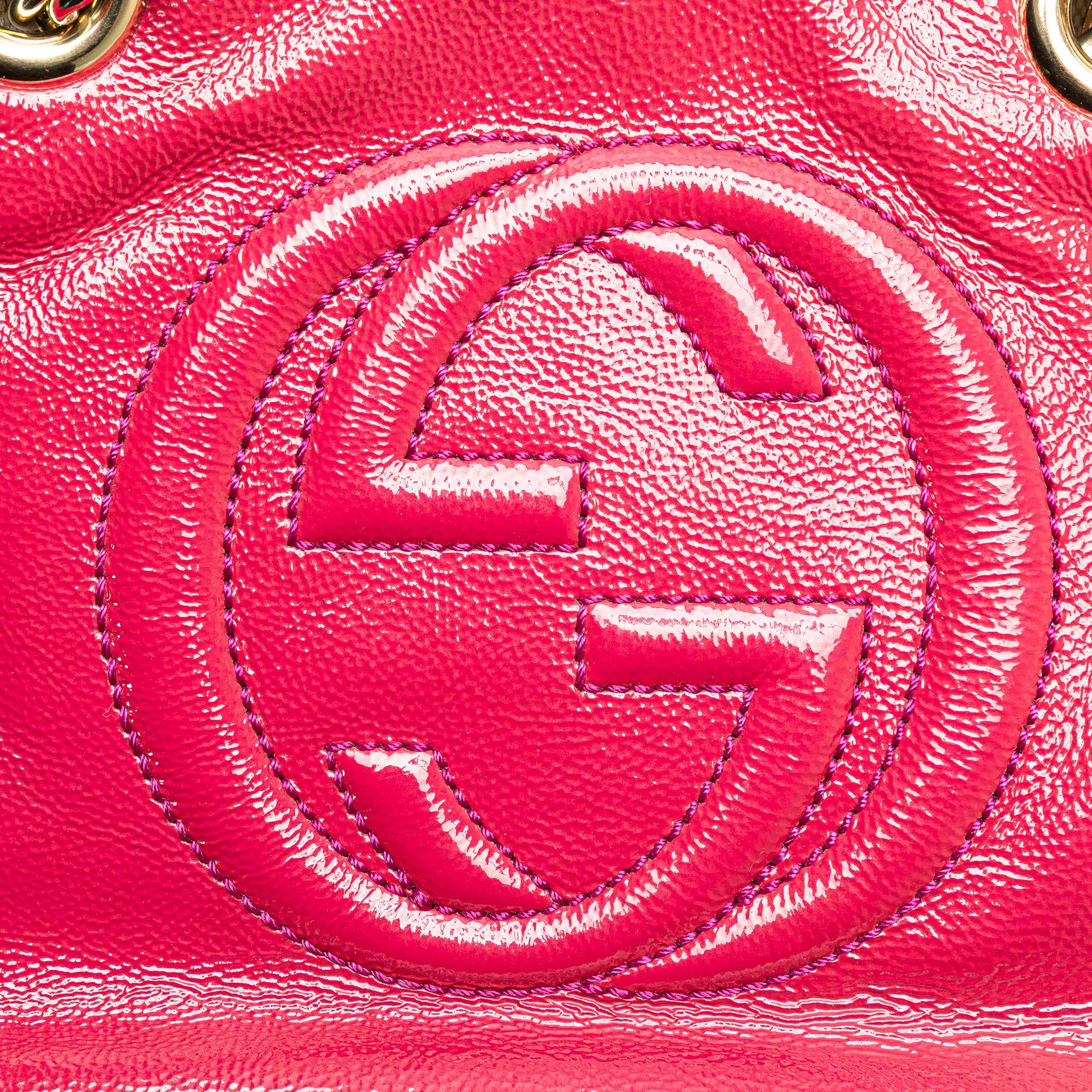 Gucci Patent Soho Chain Zip Shoulder Bag