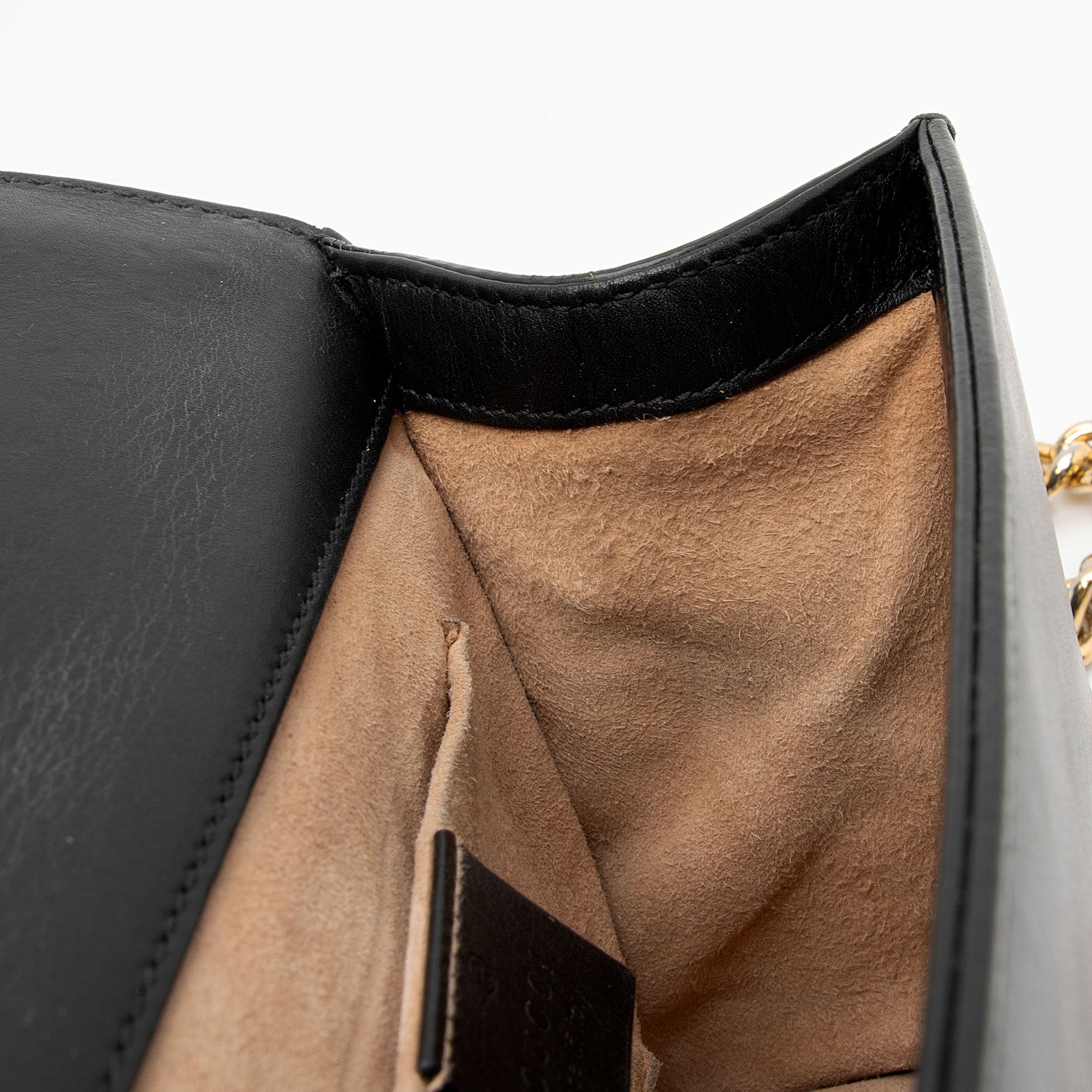 Gucci Pearl Embellished Leather Padlock Small Shoulder Bag (SHF-aixUmI)