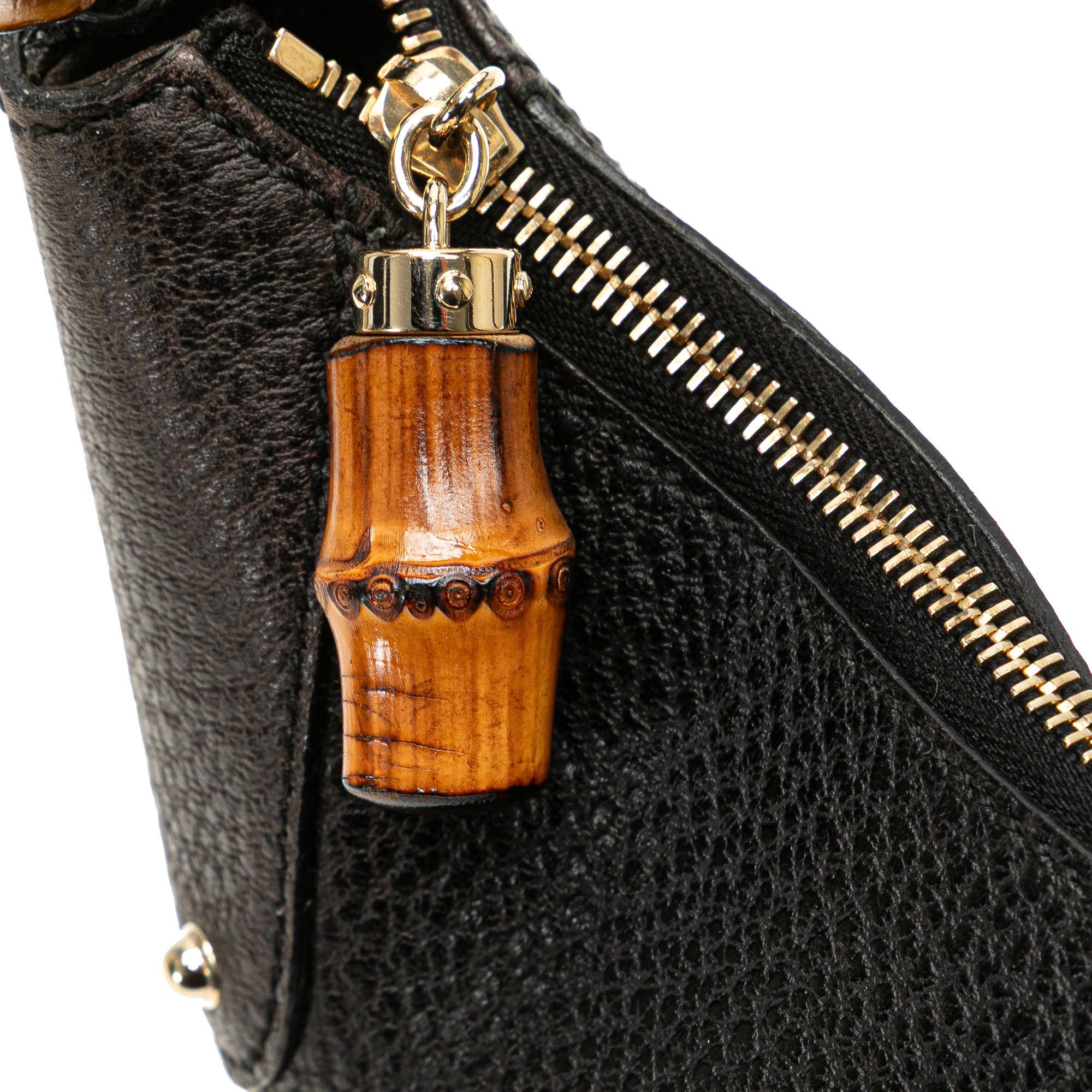 Gucci Pebbled Calfskin Bamboo Ring Hobo