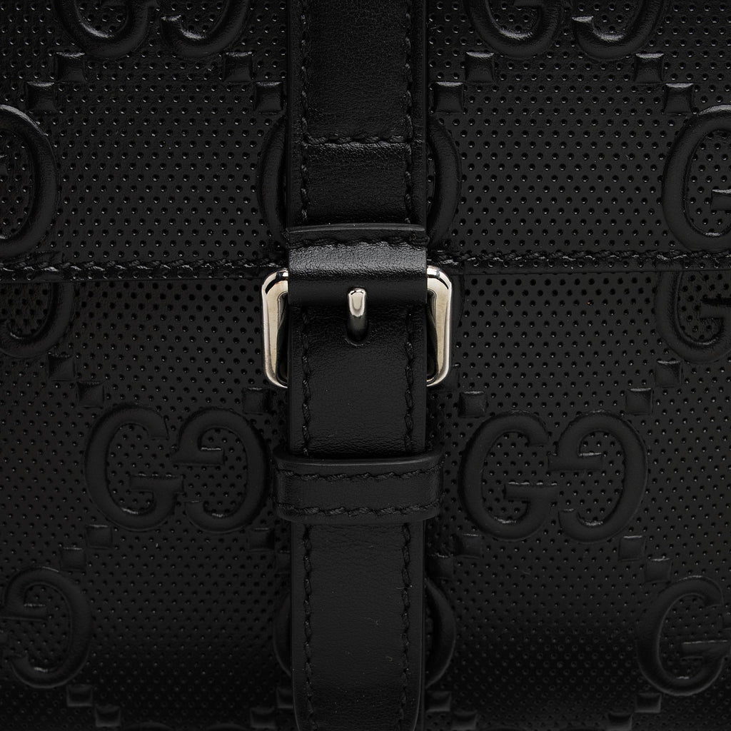 Gucci Perforated GG Double Belt Bag (SHF-ulhtMl)