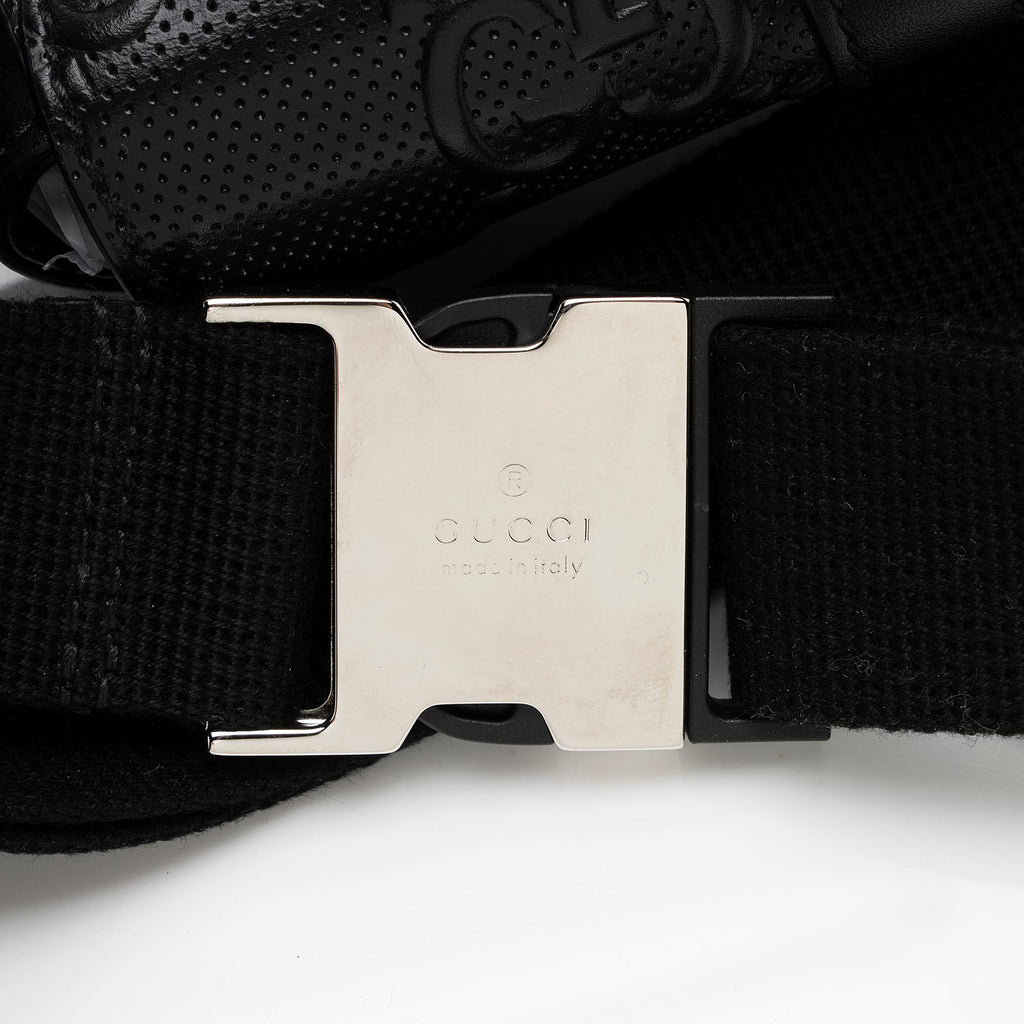 Gucci Perforated GG Double Belt Bag (SHF-ulhtMl)