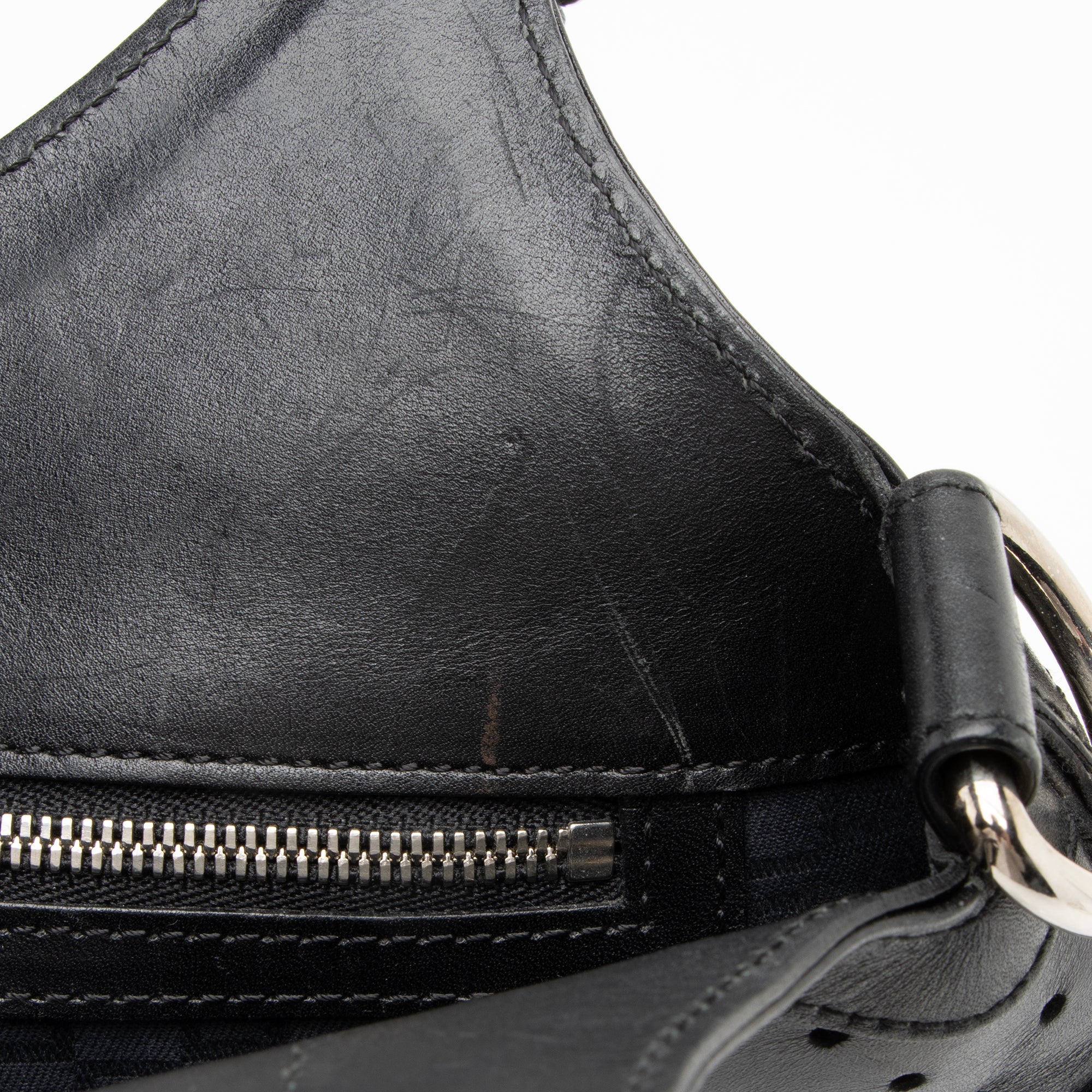 Gucci Perforated Leather Interlocking G Reins Satchel (SHF-23526)