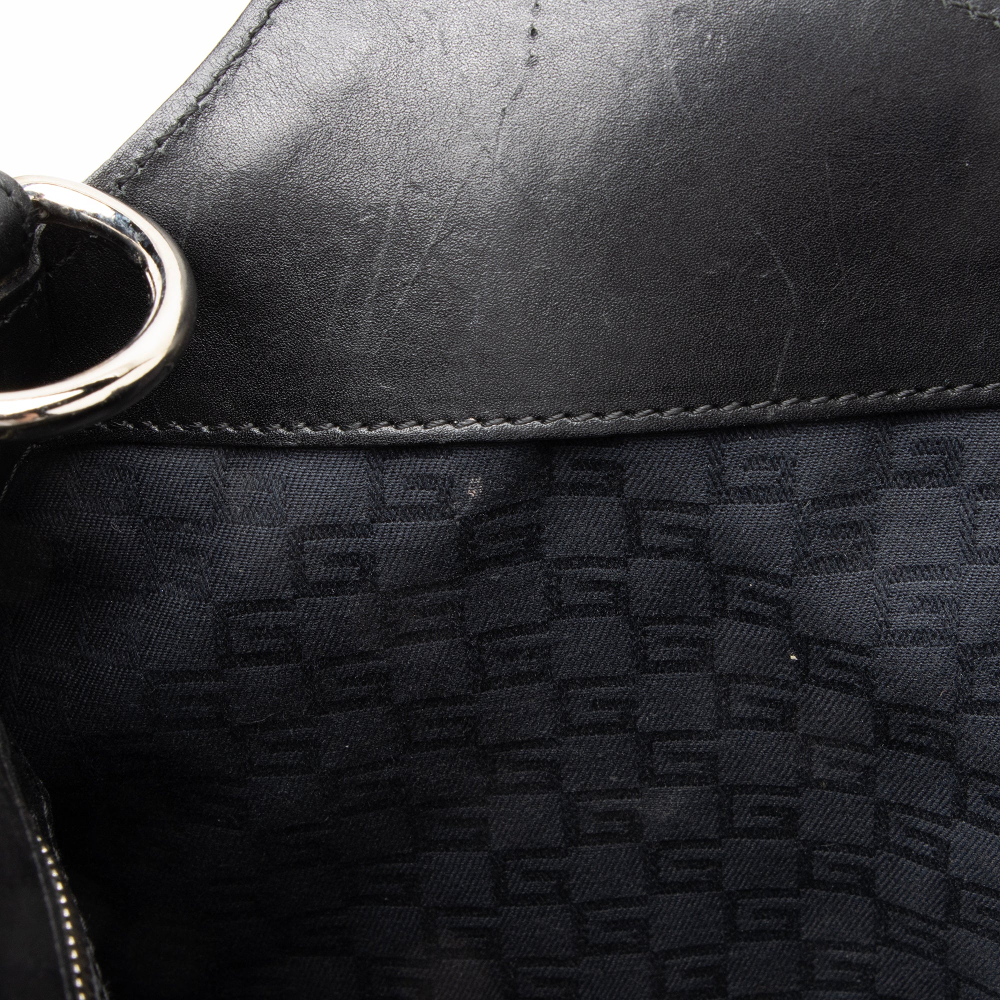 Gucci Perforated Leather Interlocking G Reins Satchel (SHF-23526)