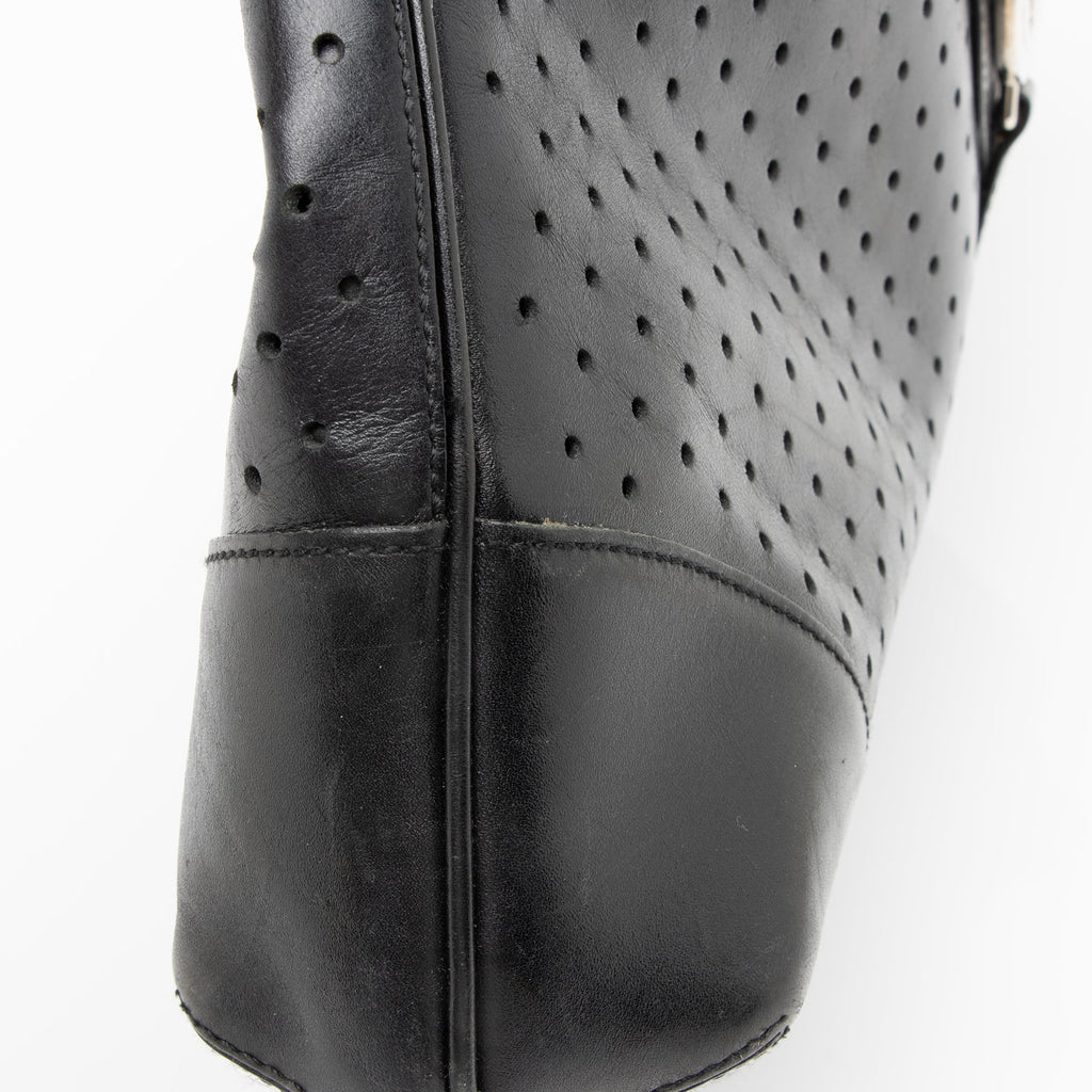 Gucci Perforated Leather Interlocking G Reins Satchel (SHF-23526)