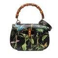 Gucci Printed Calfskin Tropical Bamboo Night Satchel