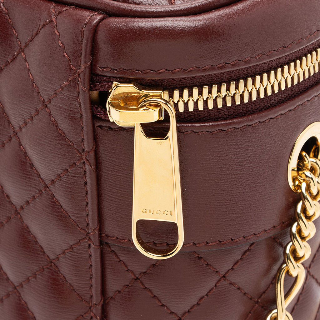 Gucci Quilted Leather Zumi Cylindrical Belt Bag