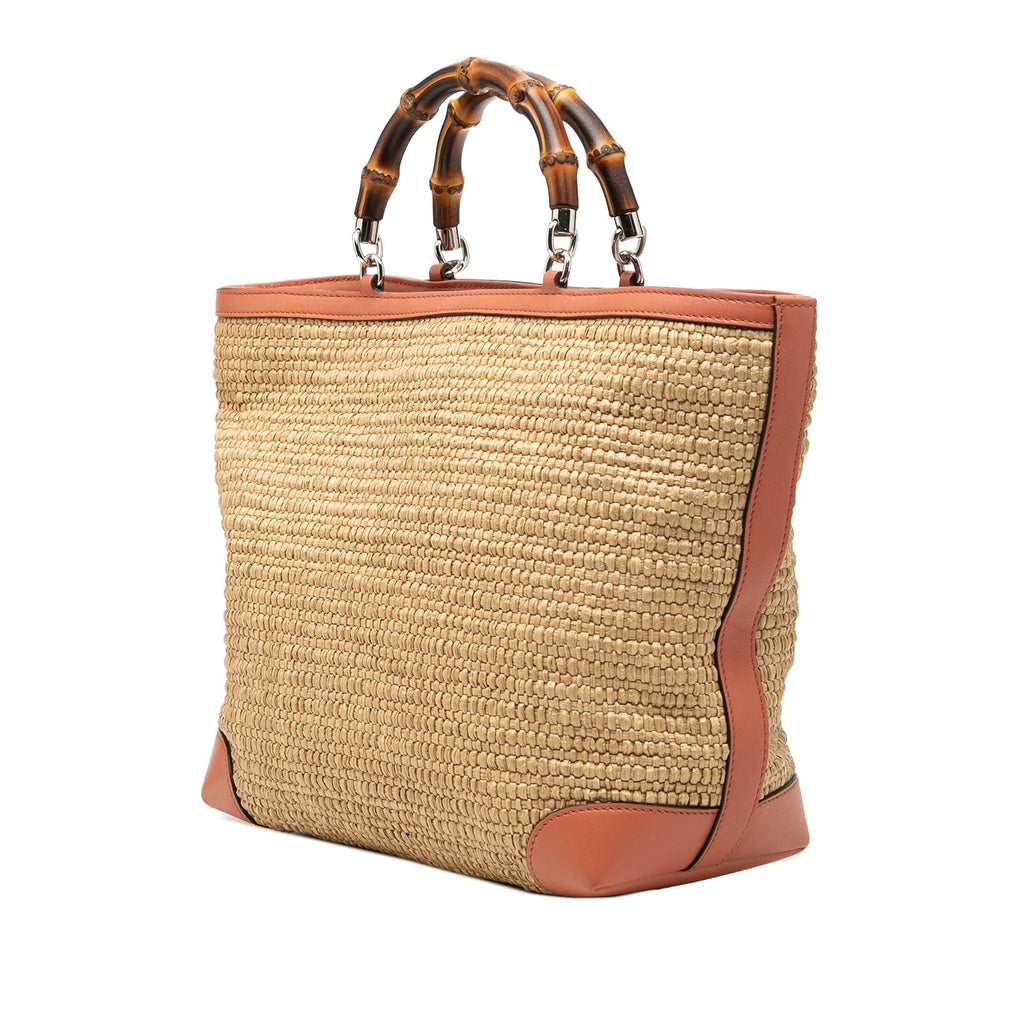 Gucci Raffia Bamboo Childrens Tote