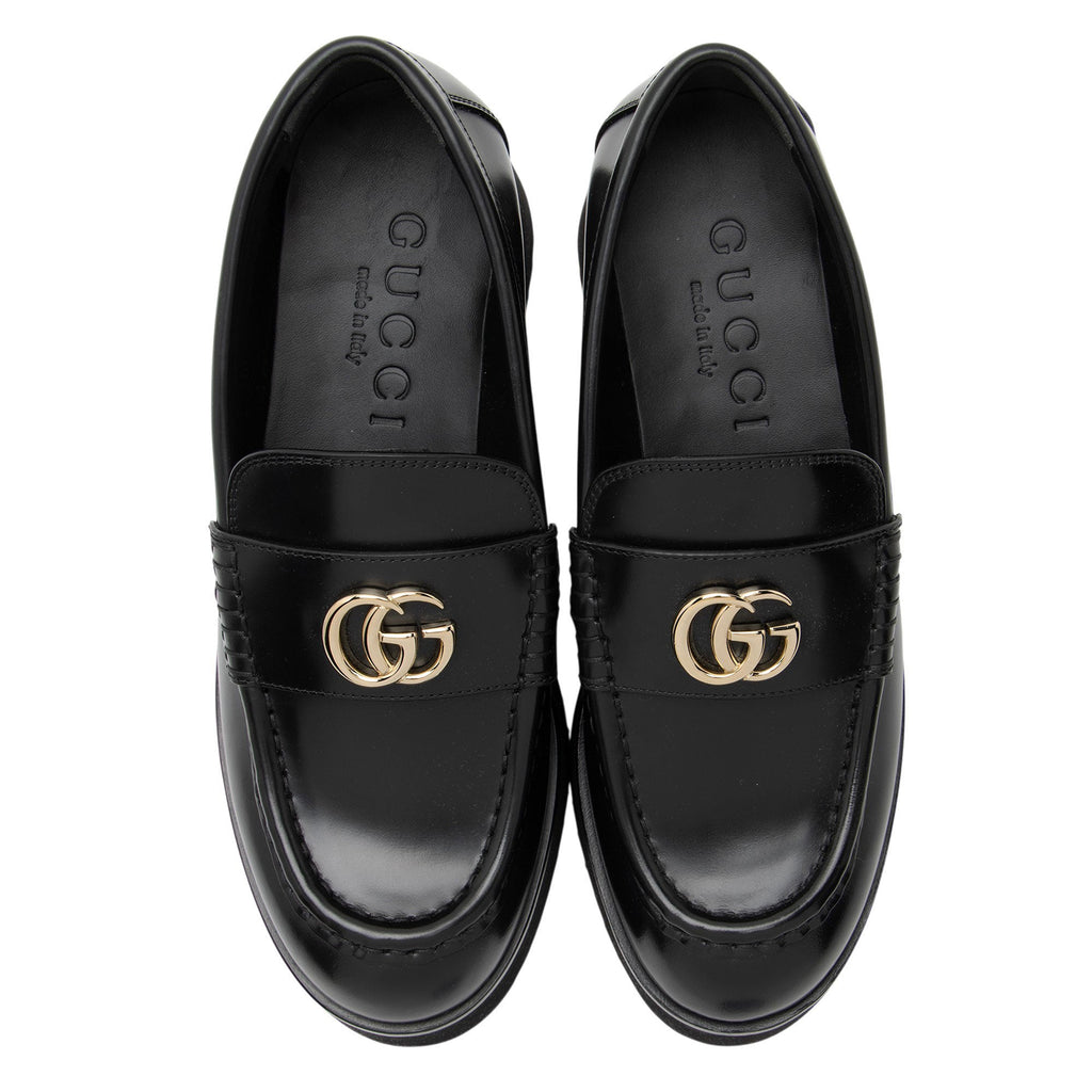 Gucci Shiny Calfskin GG Creeper Platform Loafers - Size 7.5 / 37.5