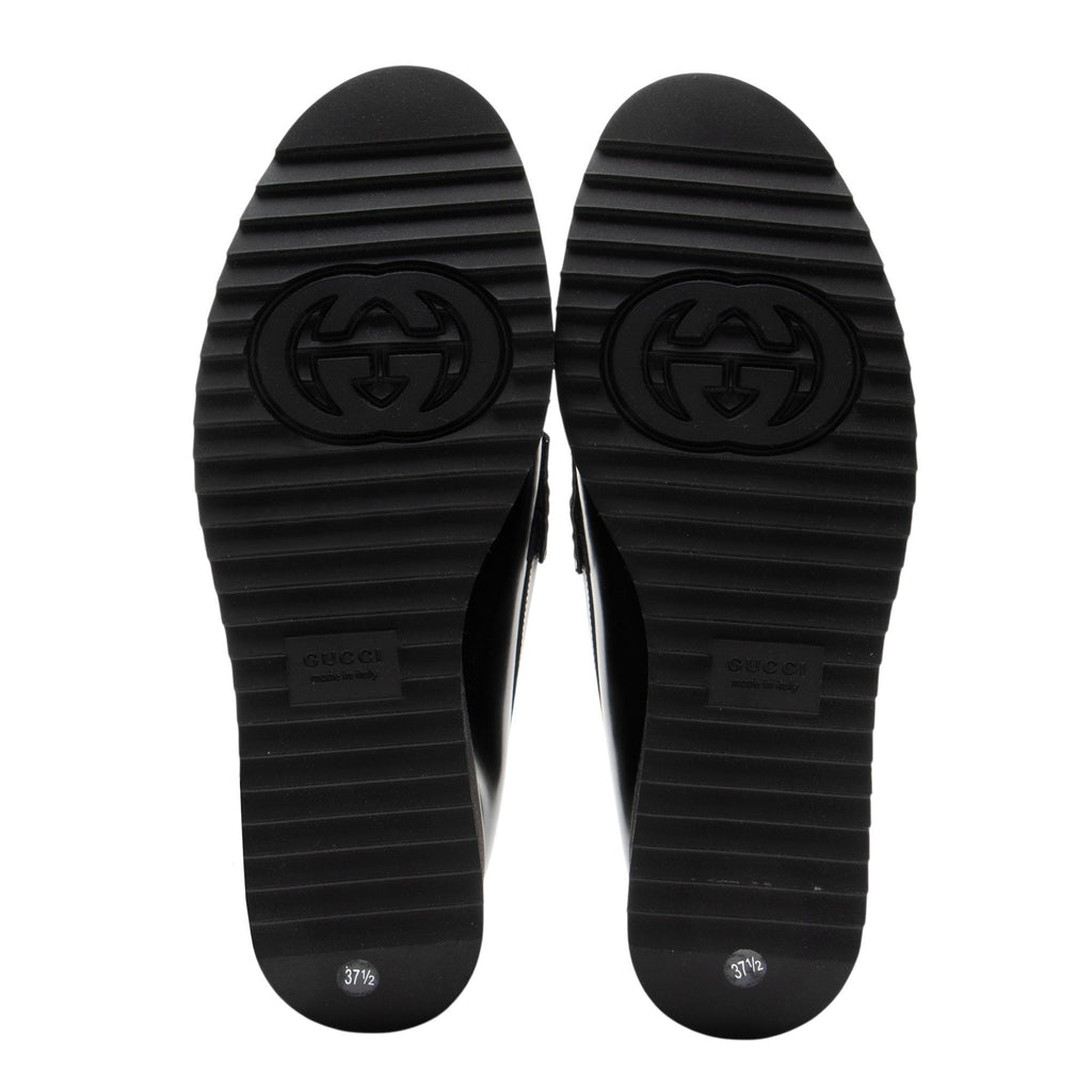 Gucci Shiny Calfskin GG Creeper Platform Loafers - Size 7.5 / 37.5