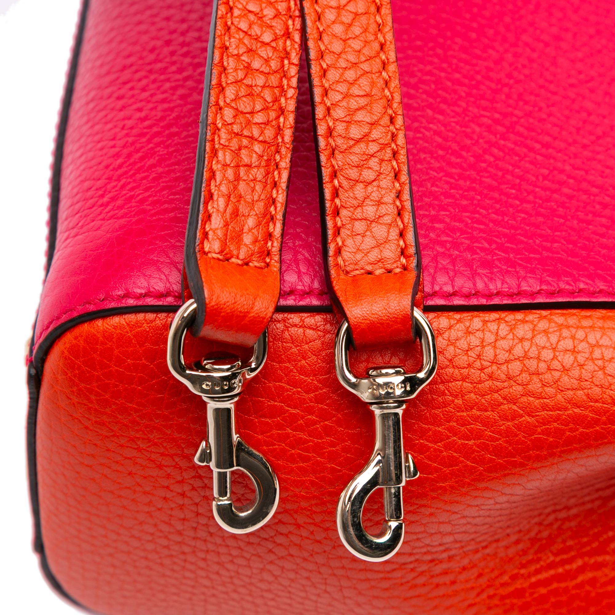 Gucci Small Bicolor Calfskin Bamboo Shopper Satchel
