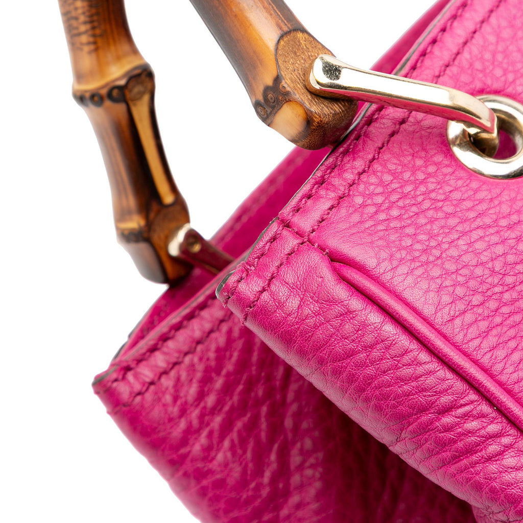 Gucci Small Calfskin Bamboo Shopper Satchel
