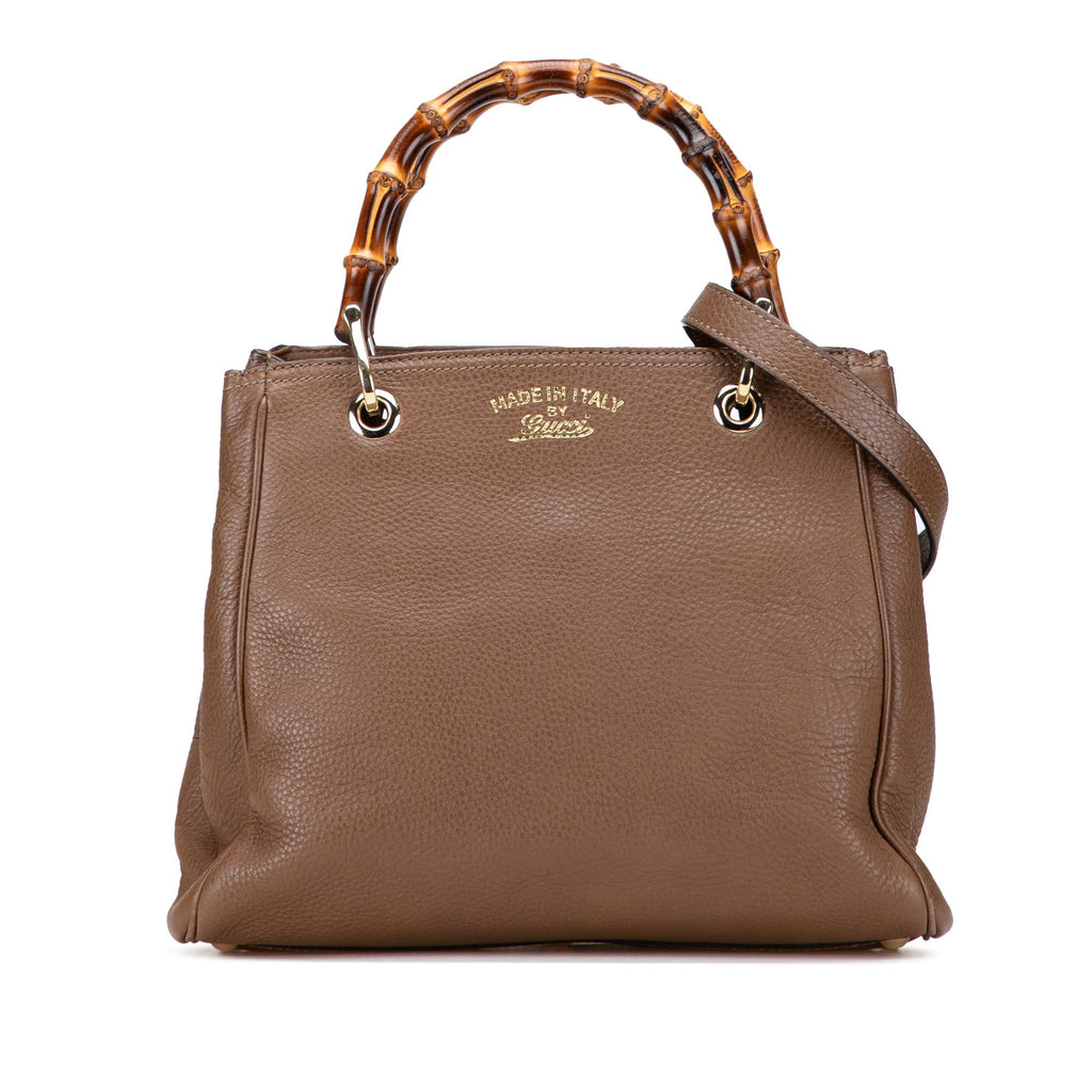 Gucci Small Calfskin Bamboo Shopper Satchel