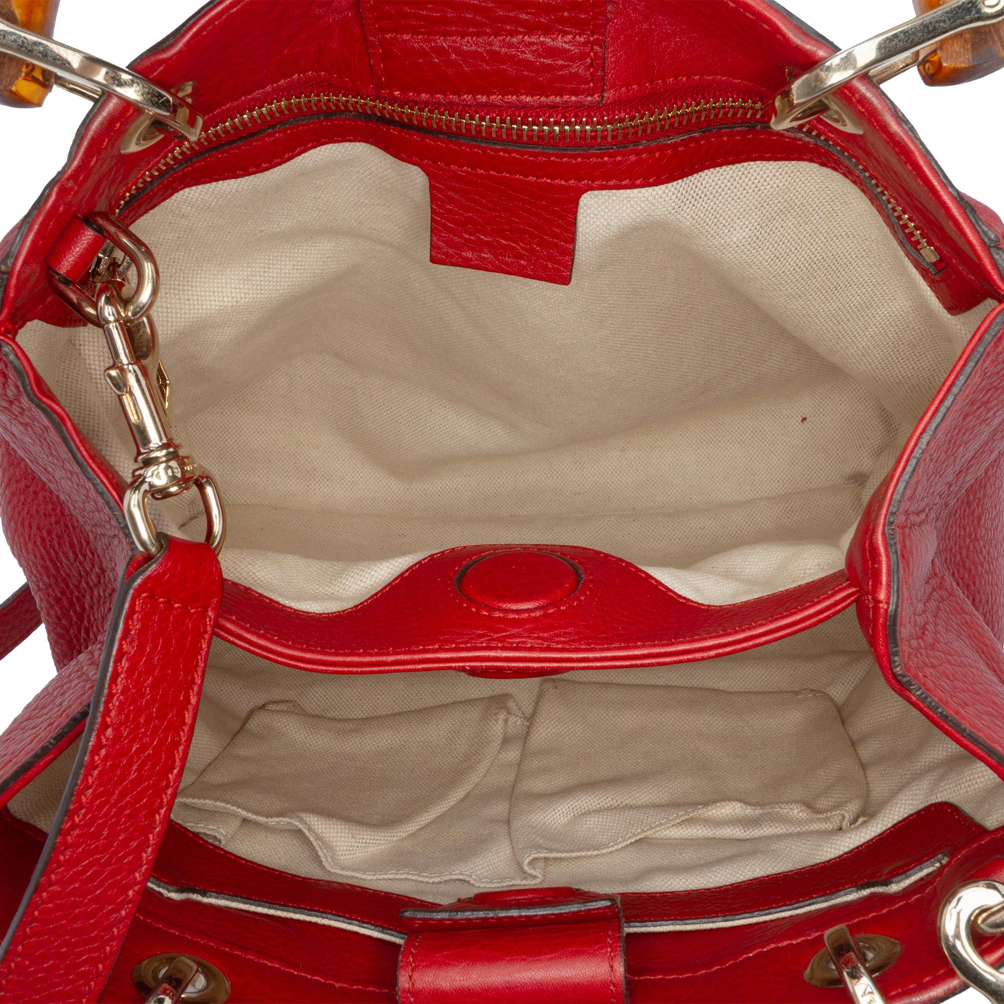 Gucci Small Calfskin Bamboo Shopper Satchel