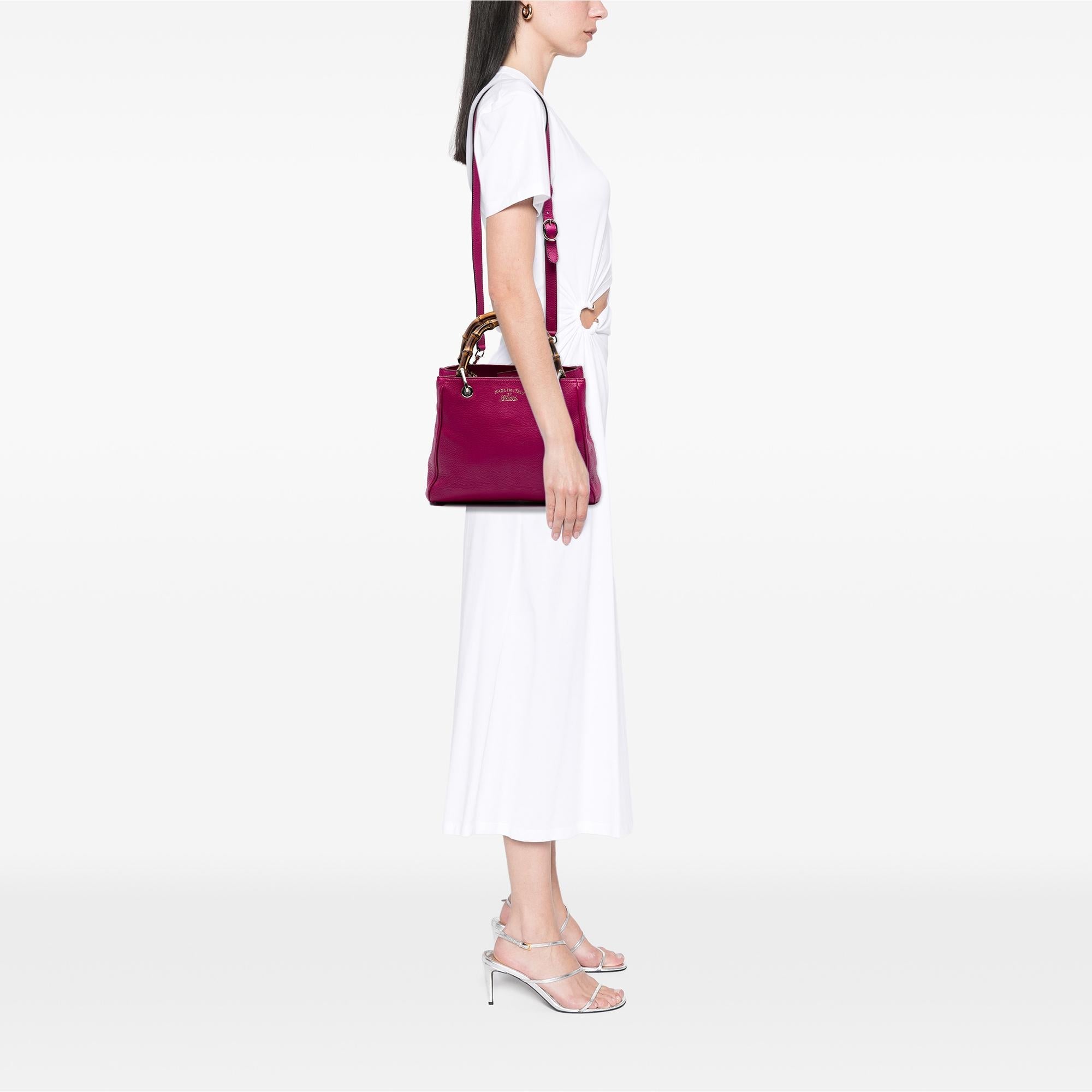 Gucci Small Calfskin Bamboo Shopper Satchel
