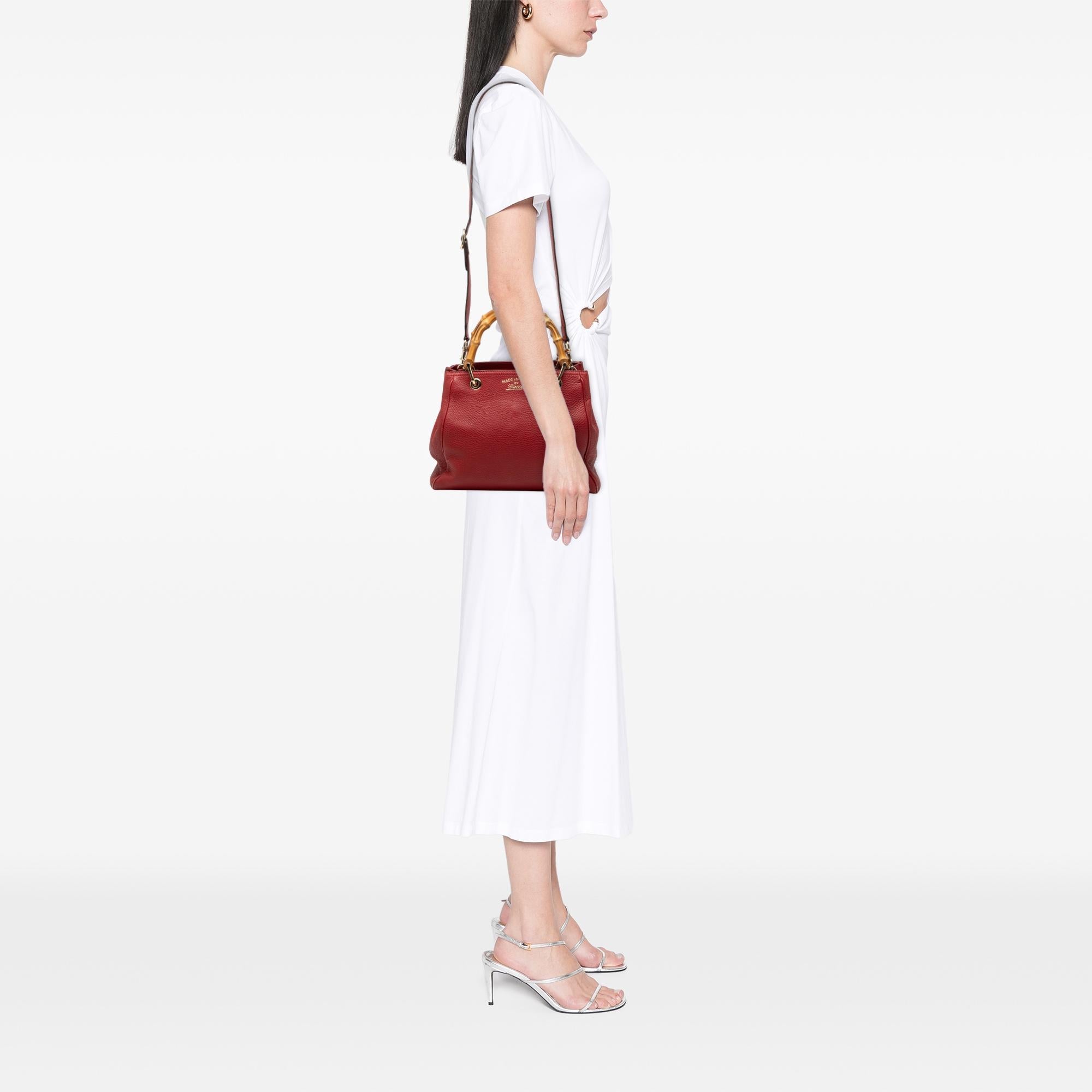 Gucci Small Calfskin Bamboo Shopper Satchel