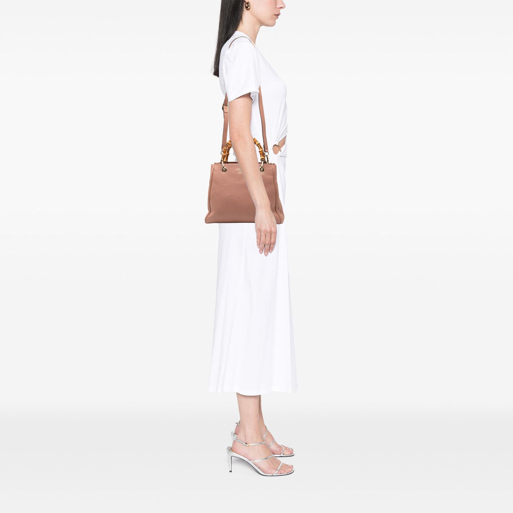Gucci Small Calfskin Bamboo Shopper Satchel