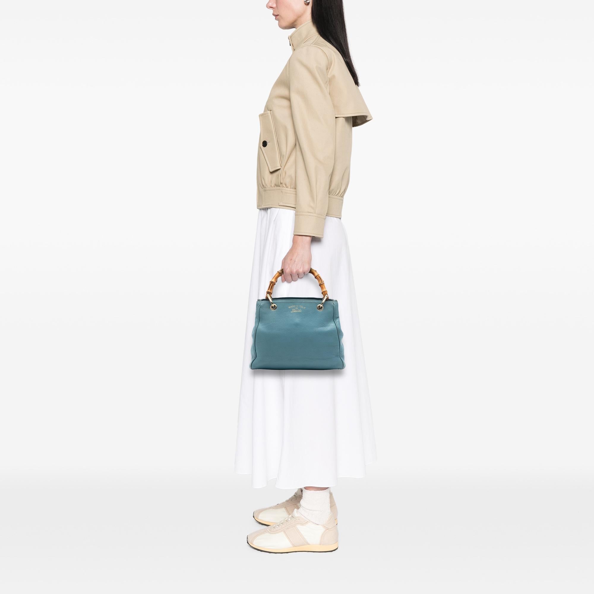 Gucci Small Calfskin Bamboo Shopper Satchel
