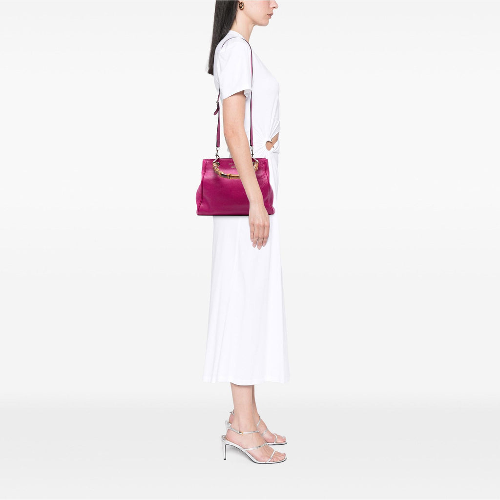 Gucci Small Calfskin Bamboo Shopper Satchel