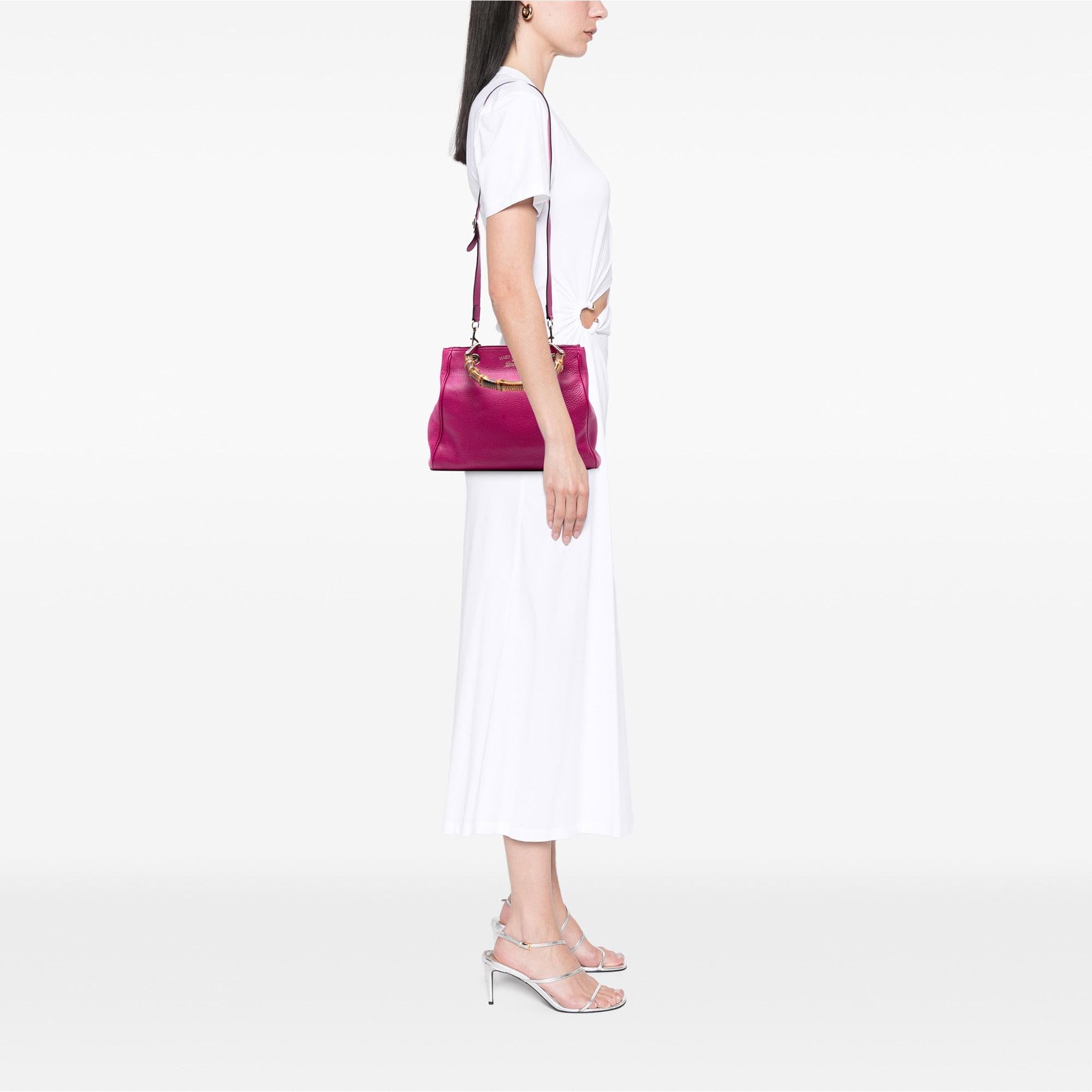 Gucci Small Calfskin Bamboo Shopper Satchel