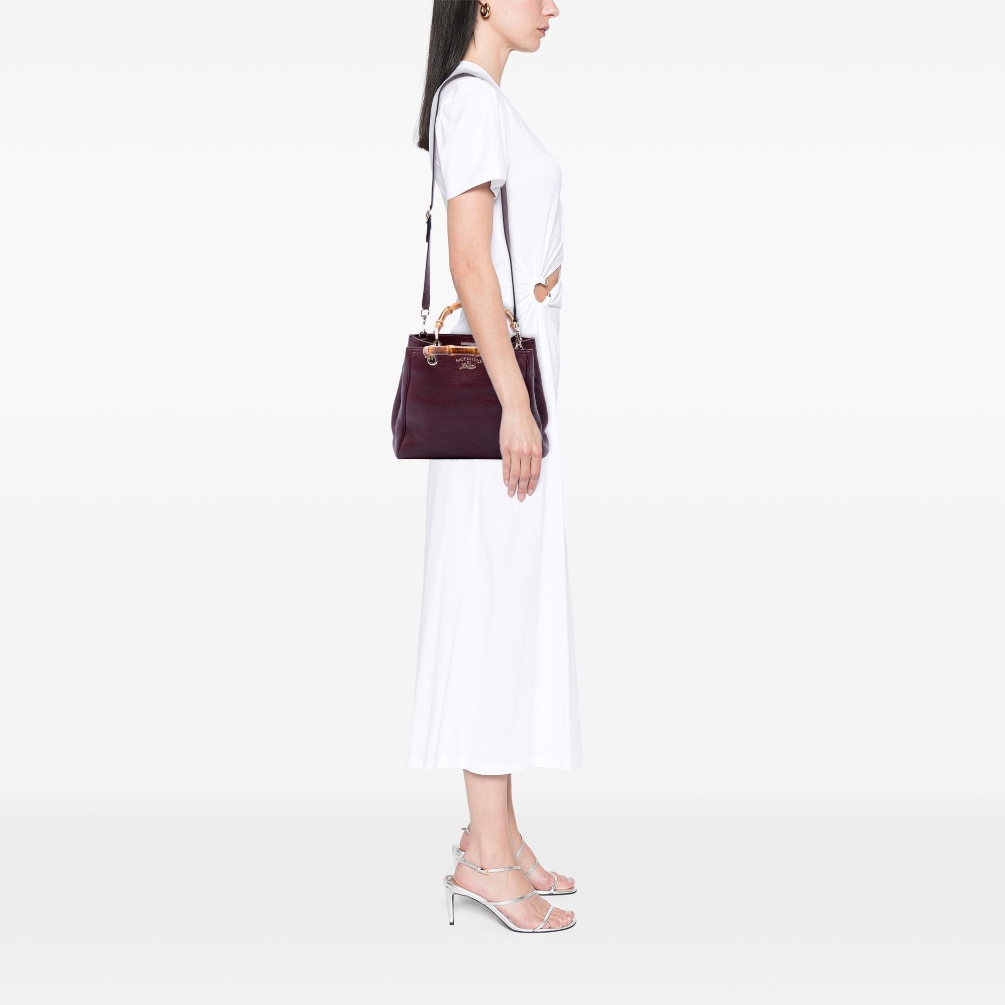 Gucci Small Calfskin Bamboo Shopper Satchel