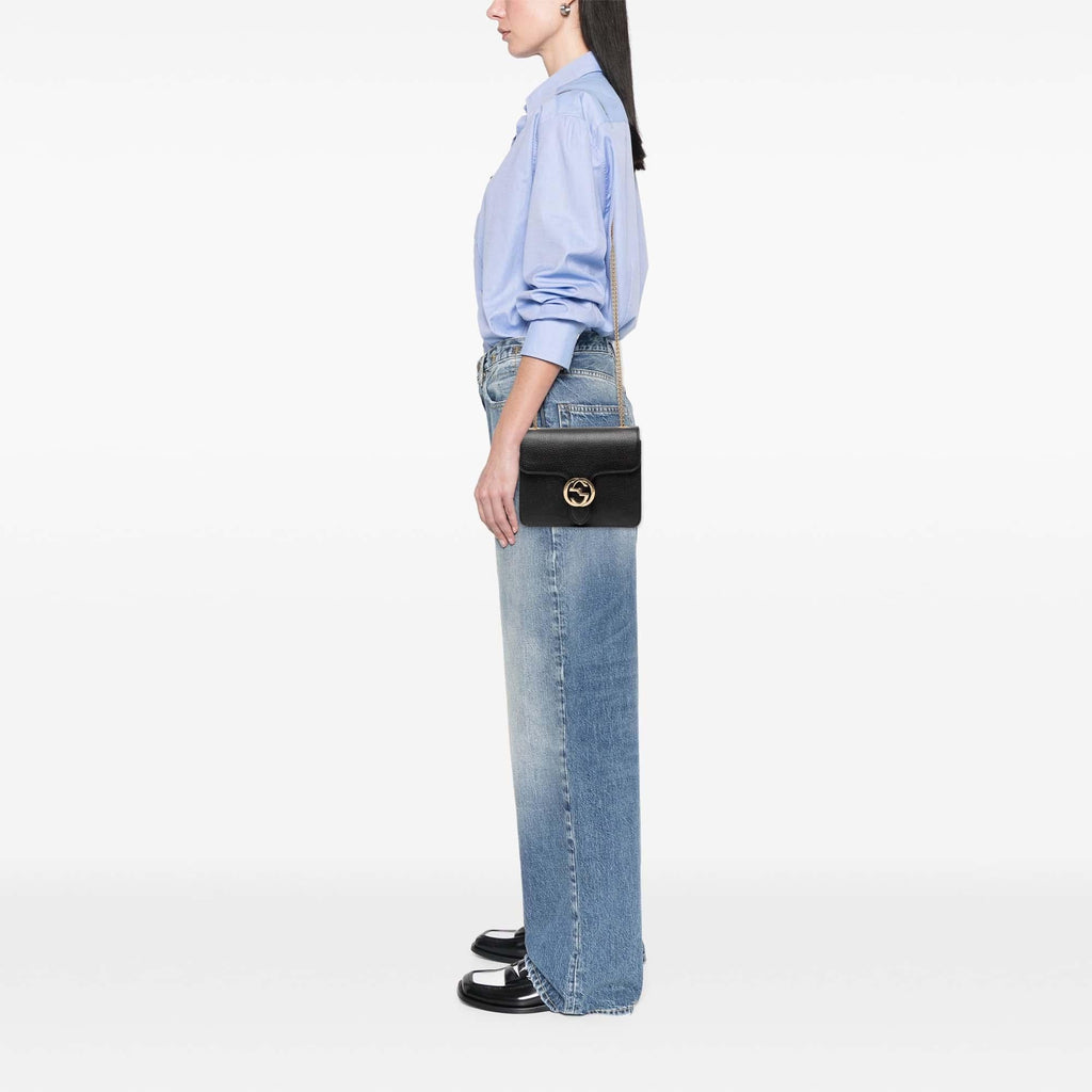 Gucci Small Dollar Calfskin Interlocking G Crossbody