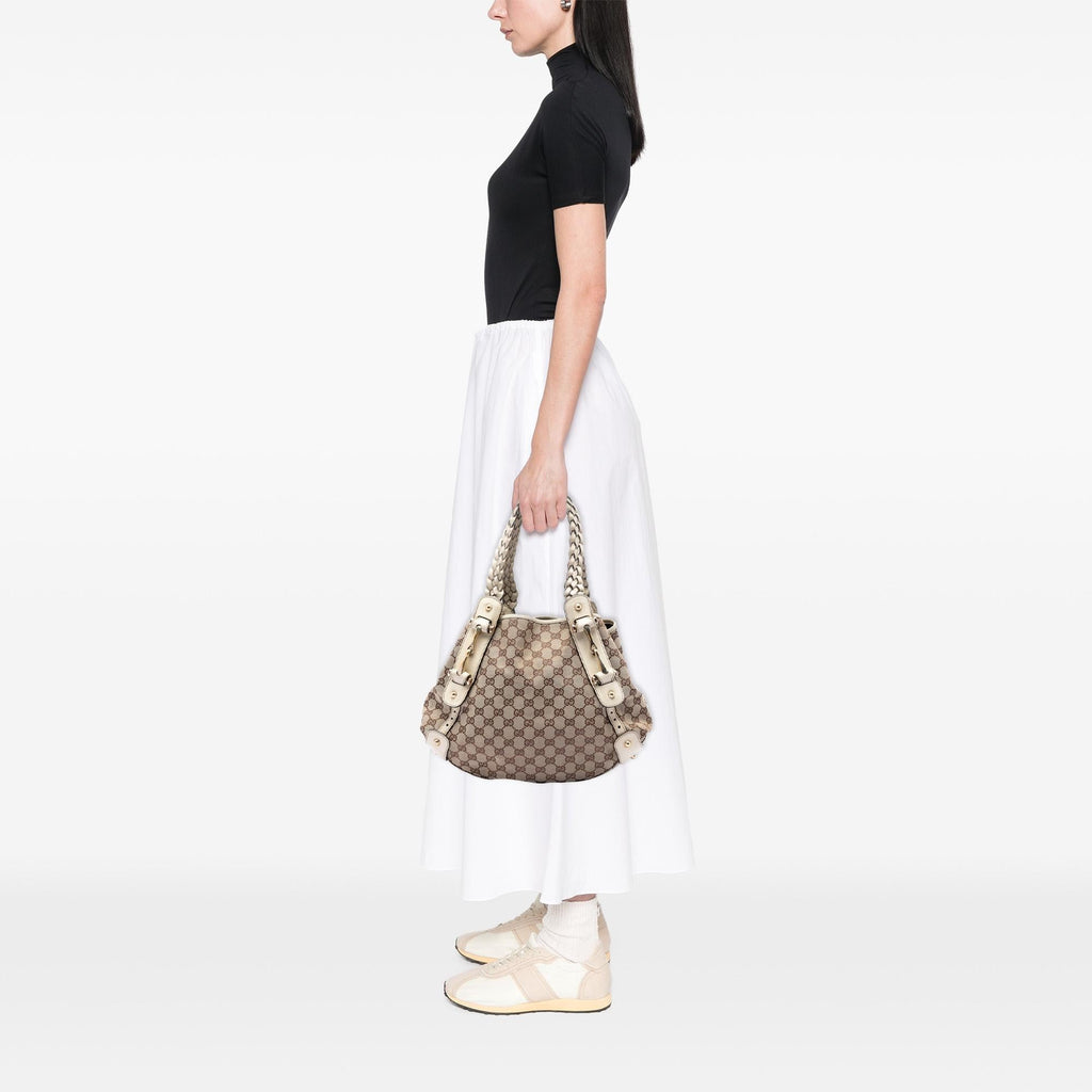 Gucci Small GG Canvas Horsebit Pelham Shoulder Bag