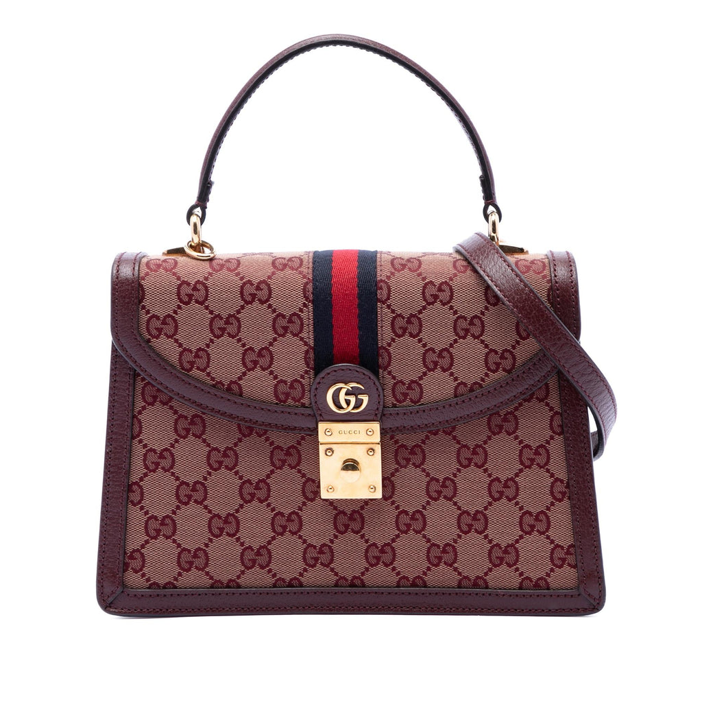 Gucci Small GG Canvas Web Ophidia Top Handle Flap