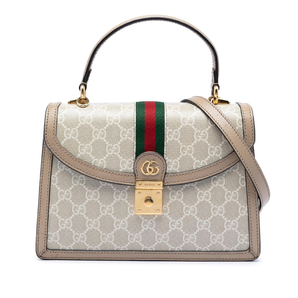 Gucci Small GG Canvas Web Ophidia Top Handle Flap