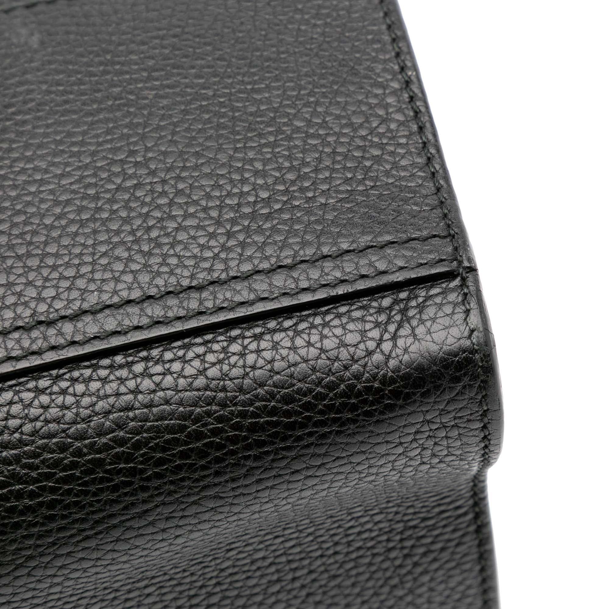 Gucci Small GG Marmont Grained Calfskin Top Handle Satchel
