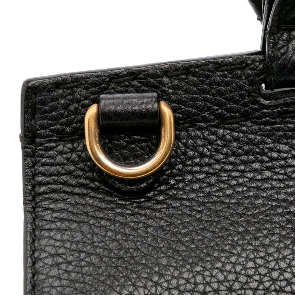 Gucci Small GG Marmont Grained Calfskin Top Handle Satchel