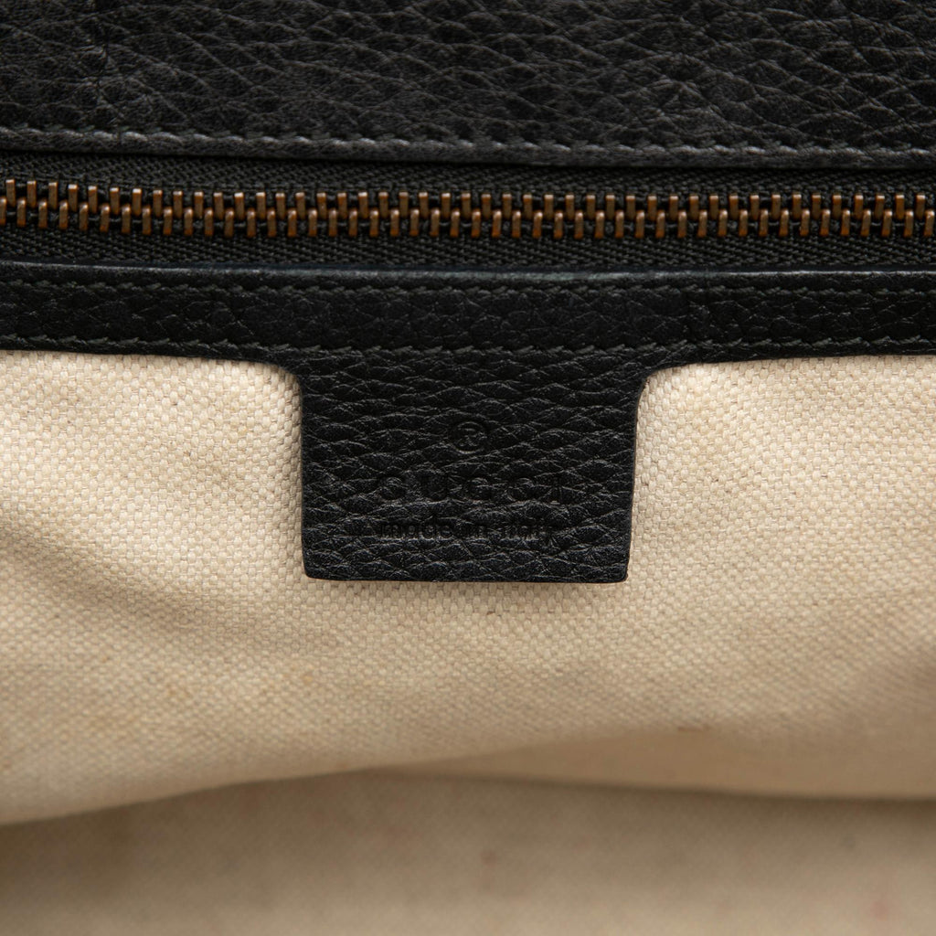 Gucci Small GG Marmont Grained Calfskin Top Handle Satchel