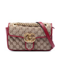 Gucci Small GG Marmont Matelasse Diagonal GG Canvas and Leather Shoulder Bag