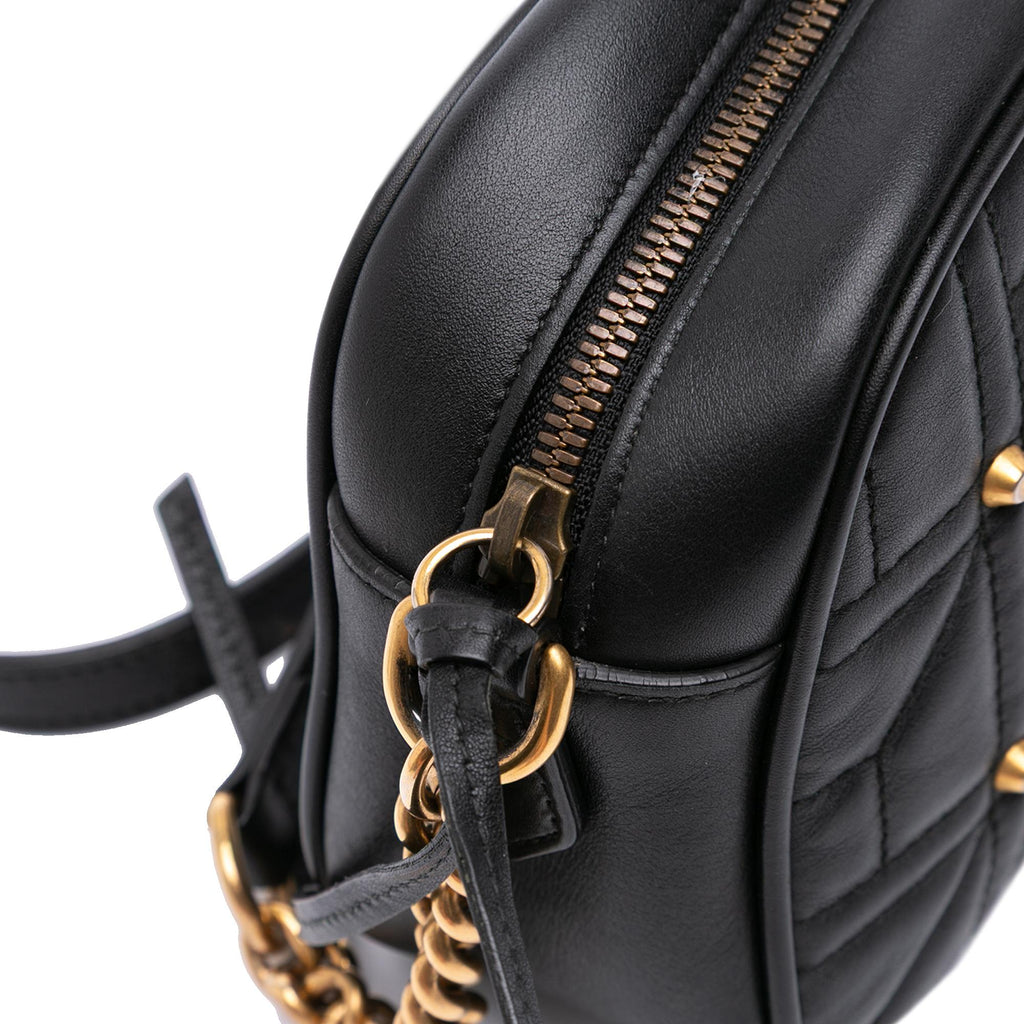 Gucci Small GG Marmont Matelasse Leather Pearl Studded Crossbody