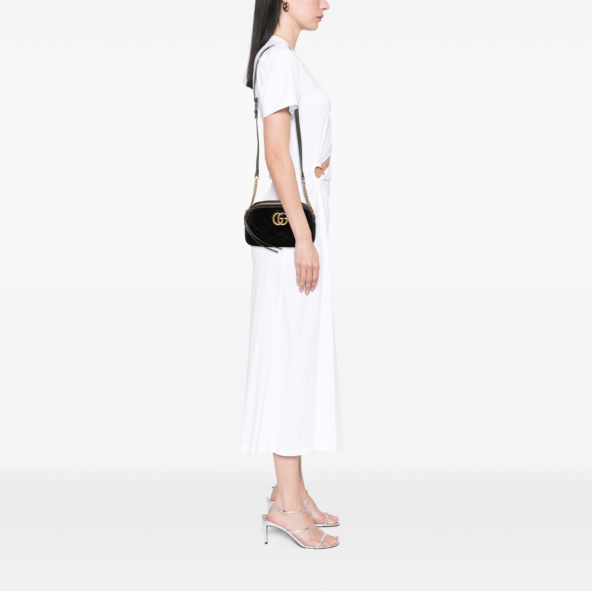 Gucci Small GG Marmont Matelasse Velvet Crossbody
