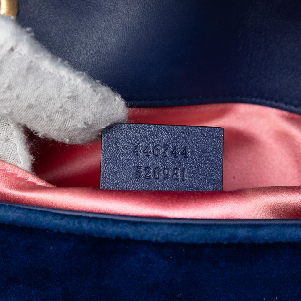 Gucci Small GG Marmont Matelasse Velvet Shoulder Bag