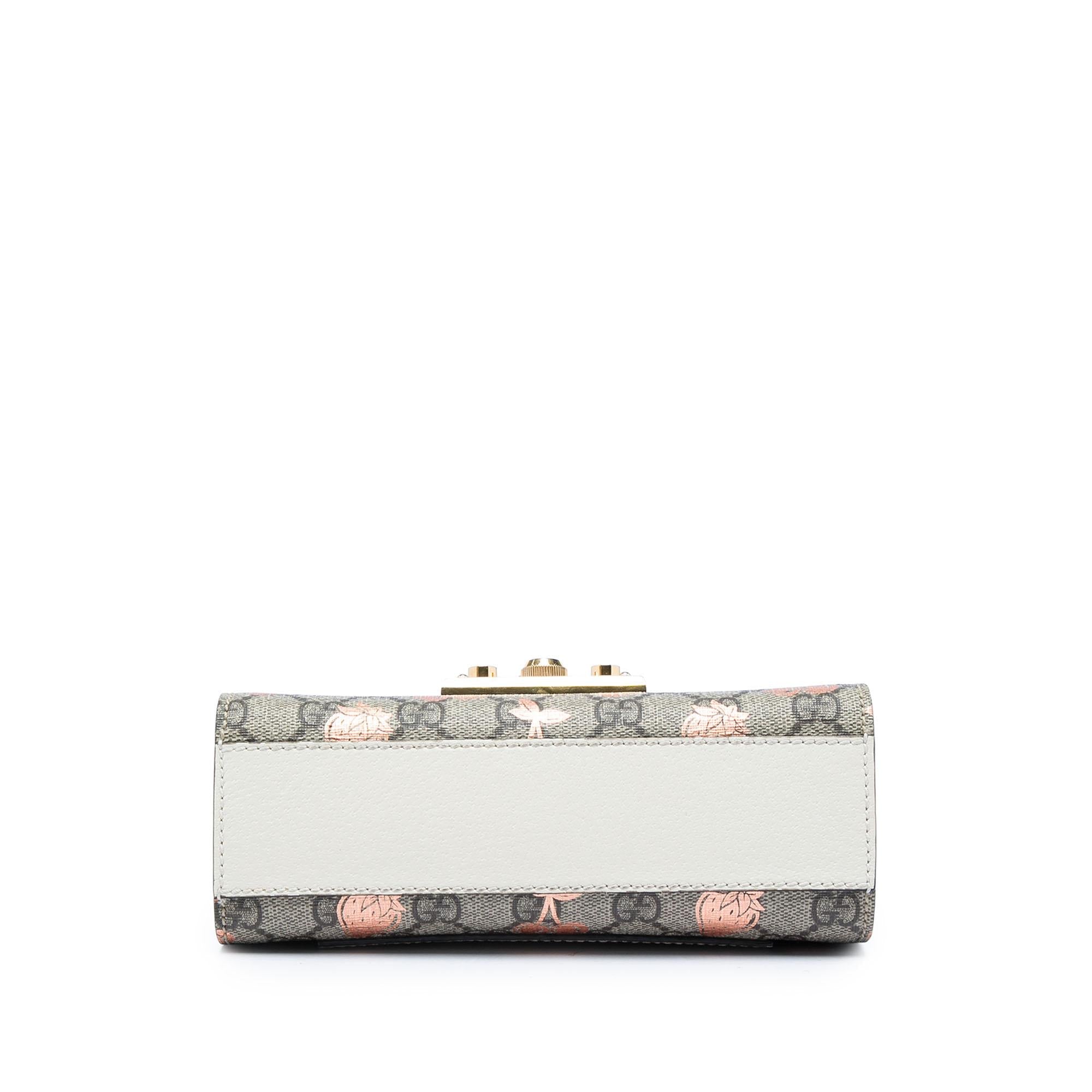 Gucci Small GG Supreme Berry Padlock Crossbody