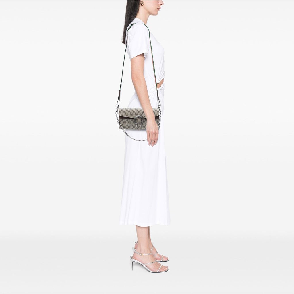 Gucci Small GG Supreme East West Dionysus Flap Bag
